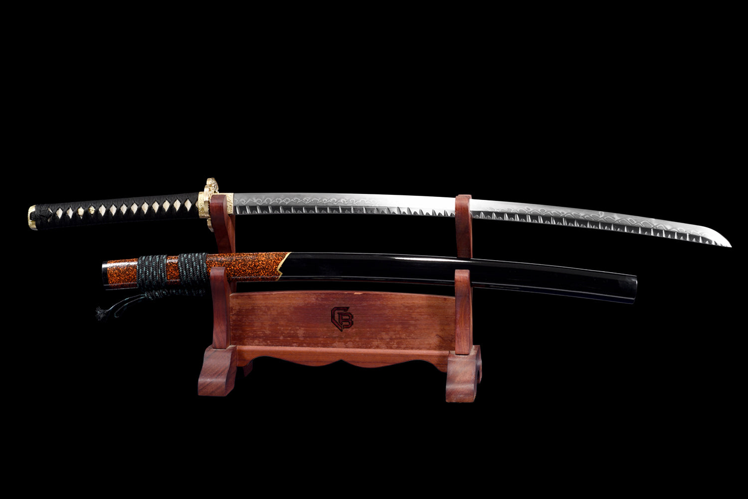 Petalfall Katana - Handmade Samurai Sword in T10 Steel - Stone Pattern