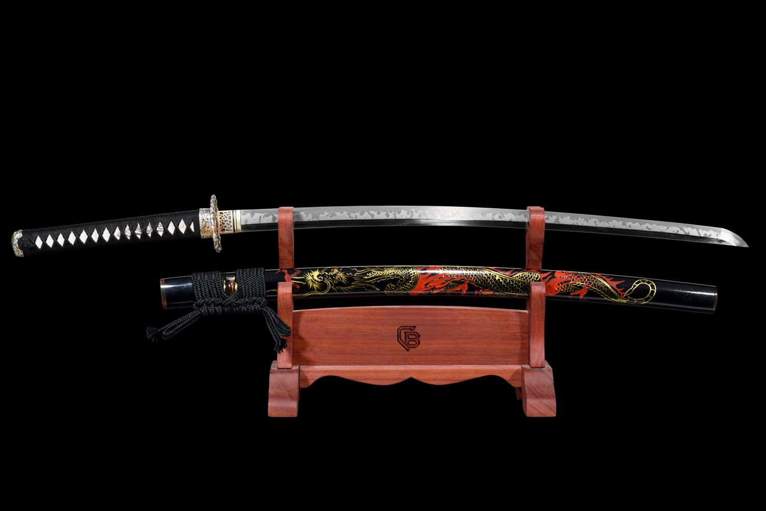 VOID DRAKE Katana - Handmade Samurai Sword in T10 Steel - Hitatsura Hamon